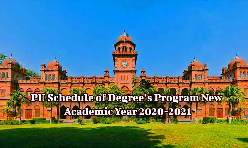 PU Schedule of Degree Program New Academic Year 2020 2021